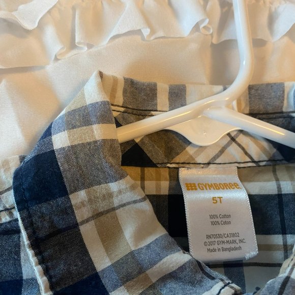 Set of 2 Gymboree boys size 5t plaid long sleeve button-down shirts - Picture 5 of 13